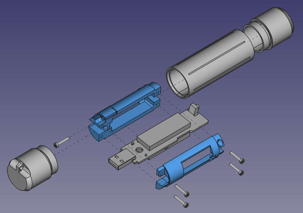 exploded view of logger assembly